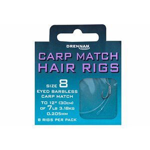 Drennan návazce Carp Match Hair Rigs Barbless 12 / 6lb