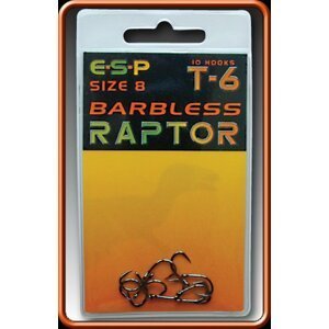 ESP háčky bez protihrotu Raptor T6 Barbless vel. 4