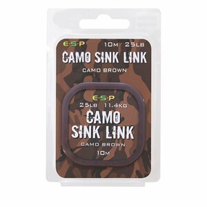 ESP návazcová šňůka Camo Sink Link Brown 25lb 10m