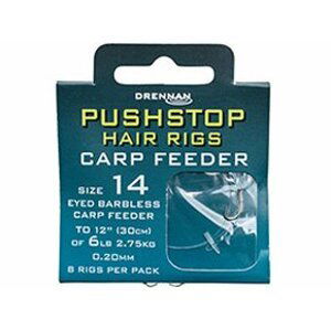 Drennan návazce Pushstop H'Rig Carp Feeder Barbless vel.14 / 6lb