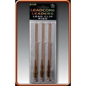 ESP návazce Leadcore Lead Clip 1,5m Sandy Gravel