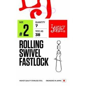 Lucky John obratlíky s karabinkou Rolling Swivel Fastlocks vel. 2, 7ks