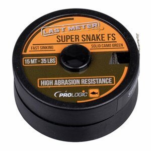 Prologic návazcová šňůra Super Snake FS 15m 25Lbs Solid Green Camo