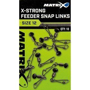 Matrix obratlíky s karabinou X Strong feeder snap links vel.12