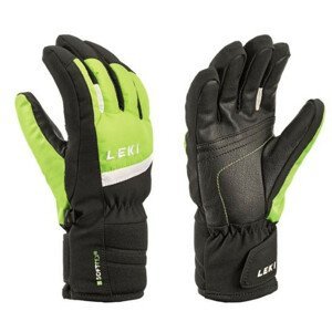 Lyžařské rukavice Leki Max Junior Velikost rukavic: 4/ Barva: černá/zelená/bílá