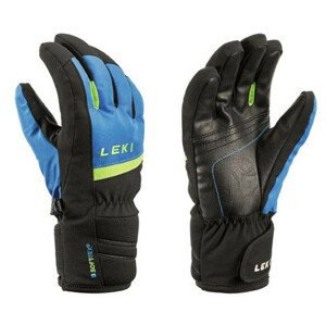 Lyžařské rukavice Leki Max Junior Velikost rukavic: 5/ Barva: modrá/černá/zelená