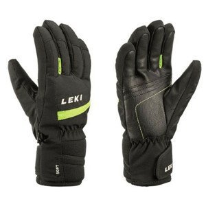 Lyžařské rukavice Leki Max Junior Velikost rukavic: 5/ Barva: černá/zelená