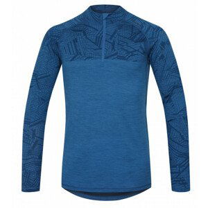 Pánské termoprádlo Husky Merino 100 Dl. Rukáv Zip M Velikost: XL / Barva: tmavě modrá