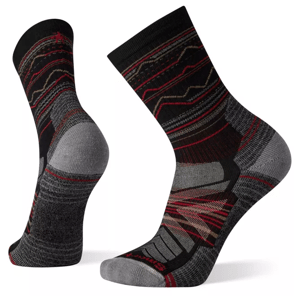 Ponožky Smartwool Hike Light Cushion Mountain Range Pattern Crew Socks Velikost ponožek: 38-41 / Barva: černá