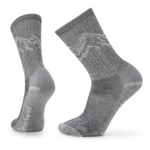 Ponožky Smartwool Hike Classic Edition Light Cushion Mountain Pattern Crew Socks Velikost ponožek: 38-41 / Barva: černá