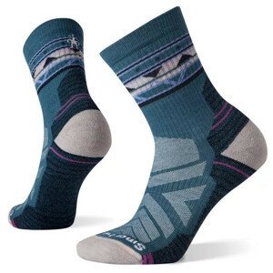 Dámské ponožky Smartwool Hike Light Cushion Zig Zag Valley Mid Crew Socks Velikost ponožek: 34-37 / Barva: modrá/šedá