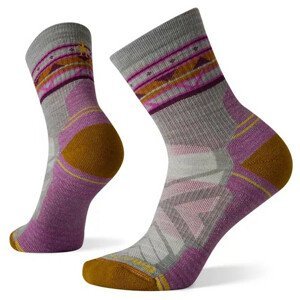 Dámské ponožky Smartwool Hike Light Cushion Zig Zag Valley Mid Crew Socks Velikost ponožek: 38-41 / Barva: šedá/fialová