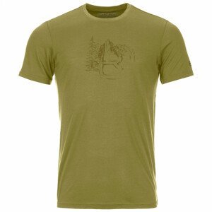 Pánské funčkní triko Ortovox 150 Cool Logo Sketch T-Shirt Velikost: L / Barva: zelená