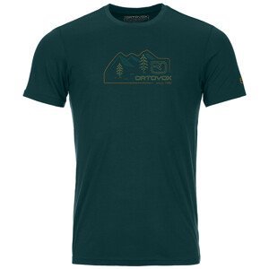 Pánské triko Ortovox 140 Cool Vintage Badge T-Shirt Velikost: M / Barva: tmavě zelená