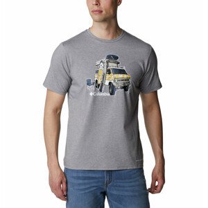 Pánské triko Columbia Men'S Sun Trek Short Sleeve Graphic Tee Velikost: XL / Barva: šedá