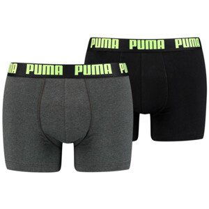 Pánské boxerky Puma Basic Boxer 2P Velikost: M / Barva: černá/šedá