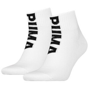 Pánské ponožky Puma Men Logo Quarter 2P Velikost ponožek: 39-42 / Barva: bílá