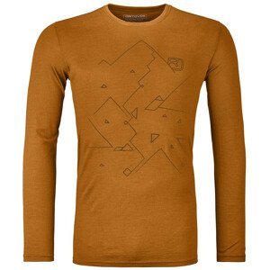 Pánské triko Ortovox 185 Merino Tangram Ls M Velikost: L / Barva: oranžová