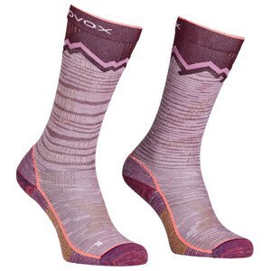 Dámské ponožky Ortovox Tour Long Socks W Velikost ponožek: 35-38 / Barva: růžová/vínová