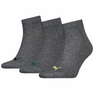 Ponožky Puma Quarter Plain 3P Velikost ponožek: 39-42 / Barva: šedá