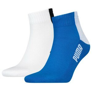 Pánské ponožky Puma Men Cat Block Quarter 2P Velikost ponožek: 39-42 / Barva: bílá/modrá