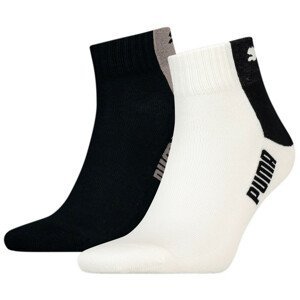 Pánské ponožky Puma Men Cat Block Quarter 2P Velikost ponožek: 39-42 / Barva: bílá/černá