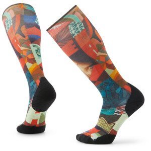 Lyžařské ponožky Smartwool Ski Targeted Cushion Print 2 OTC Velikost: L / Barva: oranžová/černá