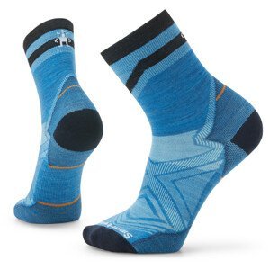 Pánské ponožky Smartwool Run Zero Cushion Mid Crew Pattern Velikost: M / Barva: modrá/černá