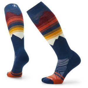 Lyžařské ponožky Smartwool W Ski Targeted Cushion Pattern OTC Velikost ponožek: 38-41 / Barva: modrá/oranžová