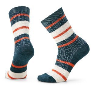 Dámské ponožky Smartwool W Everyday Striped Cable Crew - Recycled Velikost ponožek: 34-37 / Barva: modrá/bíla