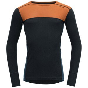 Pánské funkční triko Devold Lauparen Merino 190 Shirt Man Velikost: XL / Barva: oranžová/černá