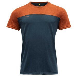 Pánské funkční triko Devold Norang Merino 150 Shirt Man Velikost: XL / Barva: modrá/oranžová