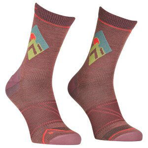 Dámské ponožky Ortovox Alpine Light Comp Mid Socks W Velikost ponožek: 39-41 / Barva: růžová/fialová