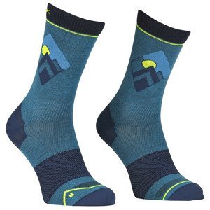 Pánské ponožky Ortovox Alpine Light Comp Mid Socks M Velikost ponožek: 39-41 / Barva: modrá