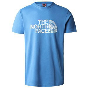 Pánské triko The North Face S/S Woodcut Dome Tee Velikost: L / Barva: modrá