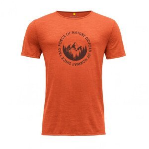 Pánské funkční triko Devold Leira Merino 130 Tee Man Velikost: L / Barva: oranžová