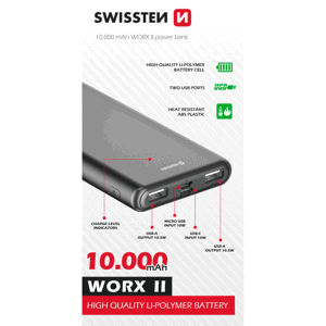 Powerbanka Swissten WORX II 10000 mAh Barva: šedá