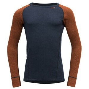 Pánské funkční triko Devold Duo Active Merino 205 Shirt Velikost: M / Barva: modrá/oranžová