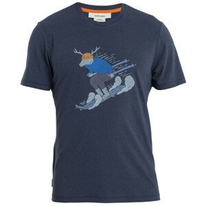 Pánské triko Icebreaker M Mer Central Classic SS Tee Ski Rider Velikost: XL / Barva: tmavě modrá