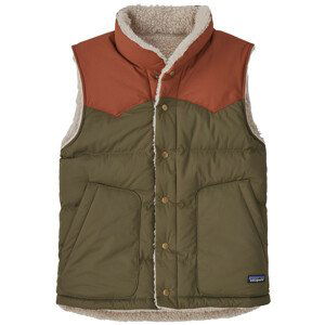 Pánská péřová vesta Patagonia Reversible Bivy Down Vest Velikost: S / Barva: zelená/hnědá