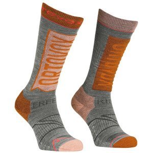 Dámské ponožky Ortovox Free Ride Long Socks W Velikost ponožek: 39-41 / Barva: šedá/oranžová