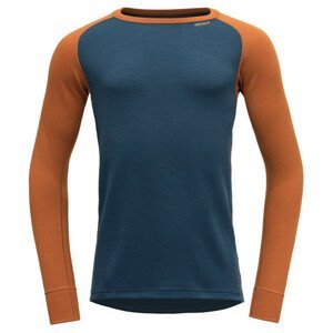 Pánské triko Devold Expedition Man Shirt Velikost: XXL / Barva: oranžová/modrá