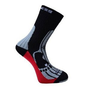 Ponožky Progress 8MB Merino Velikost ponožek: 39-42 (6-8) / Barva: černá/červená