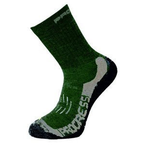 Ponožky Progress XTR 8MR X-Treme Merino Velikost ponožek: 35-38 / Barva: zelená/šedá