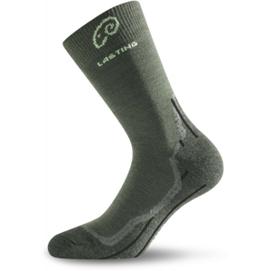 Ponožky Lasting WHI Velikost ponožek: 34-37 (S) / Barva: šedo-zelená