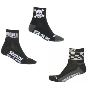Cyklistické ponožky Sensor Race Code-Pirate-Chess 3-pack Velikost ponožek: 43-46 (9-11) / Barva: černá