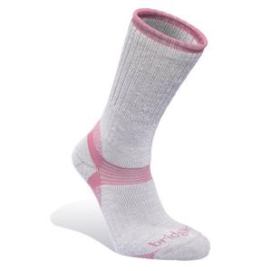Dámské ponožky Bridgedale Merino Hiker ML Velikost ponožek: 35-37 / Barva: šedá/růžová