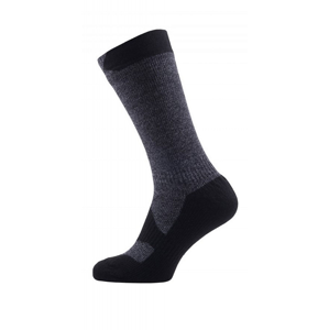 Nepromokavé ponožky SealSkinz Walking Thin Mid Velikost ponožek: 47-49 (XL) / Barva: černá/šedá