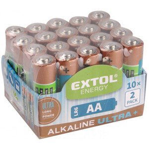 Baterie alkalické AA Extol Light 20 ks