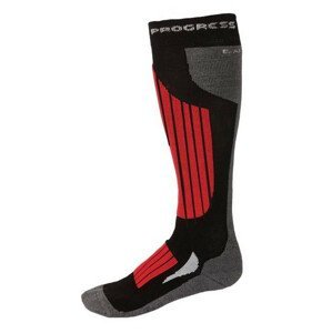 Podkolenky Progress P SKB 8UB SKI BAMBOO Velikost ponožek: 35-38 / Barva: černá/červená